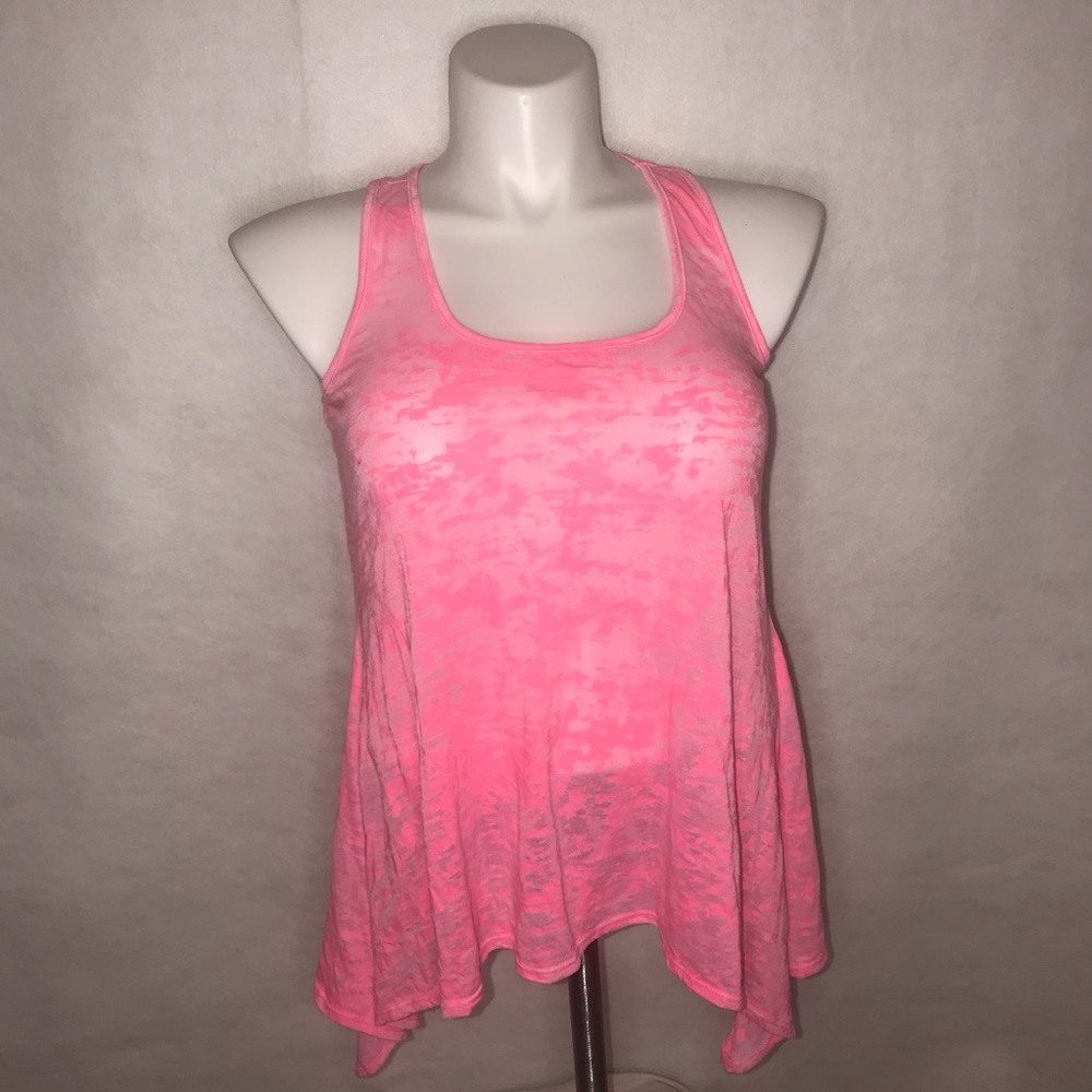 Pink lotus Tank top, burn out, pink medium